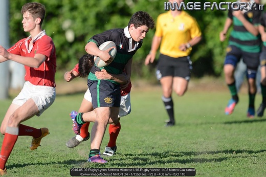 2015-05-09 Rugby Lyons Settimo Milanese U16-Rugby Varese 1403 Matteo Cazzamali